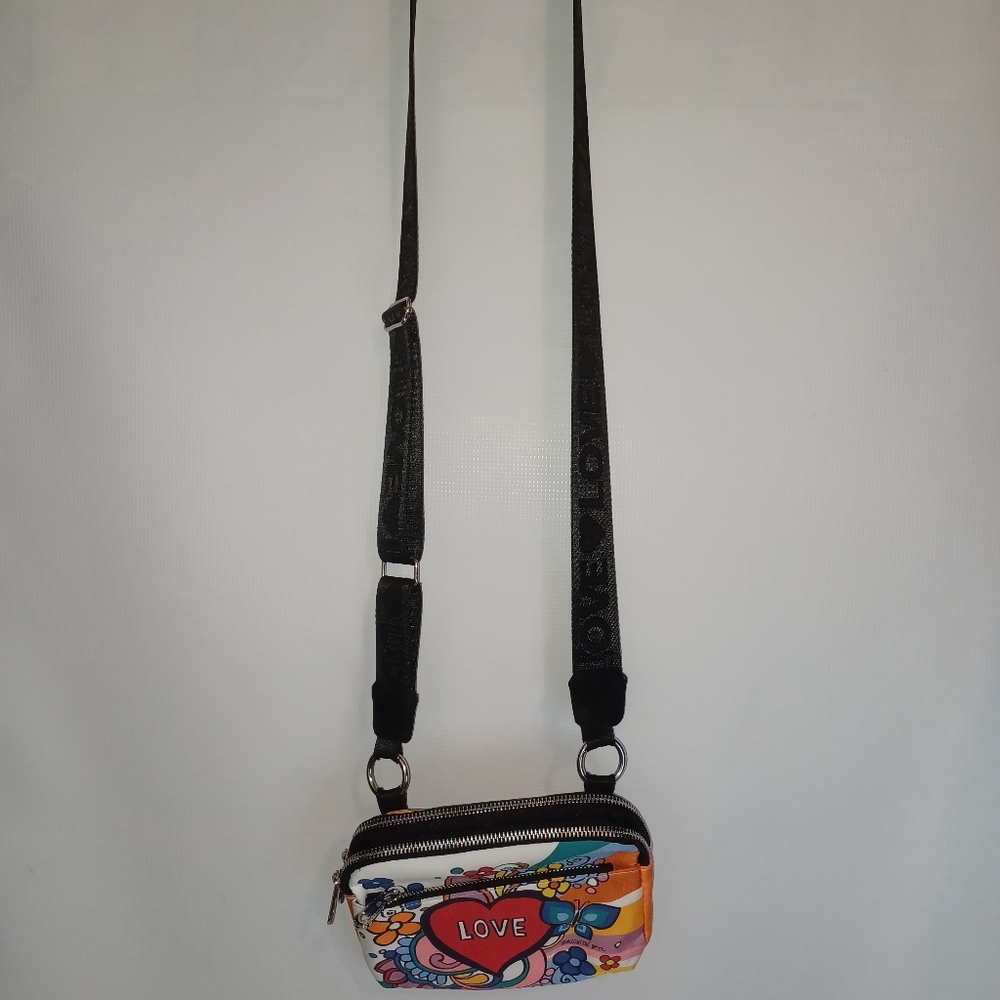 Brighton POWER OF LOVE Crossbody Belt Bag Purse Heart Thick Strap Festival Color - Picture 12 of 12